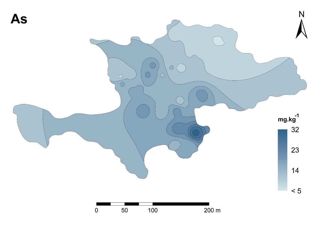 Figure 9. Distribution of As at the Libiola dump-field.