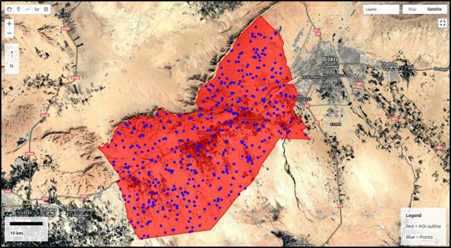 Figure 5. The training datasets of 450 locations (From Google Earth Engine).