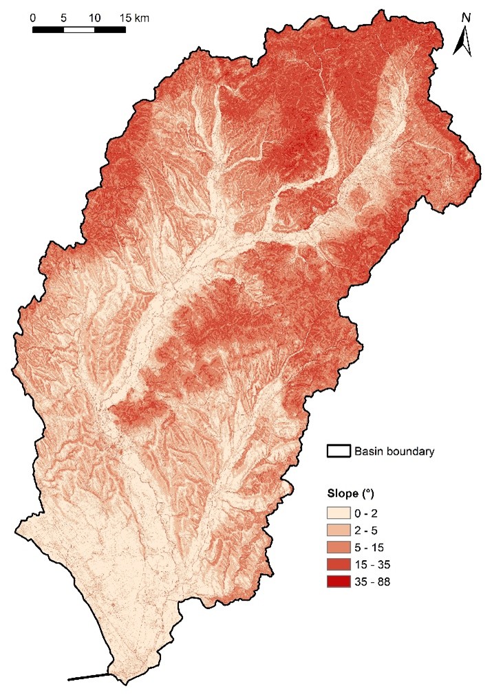 Figure 2. Slope in the Nitra River Basin.