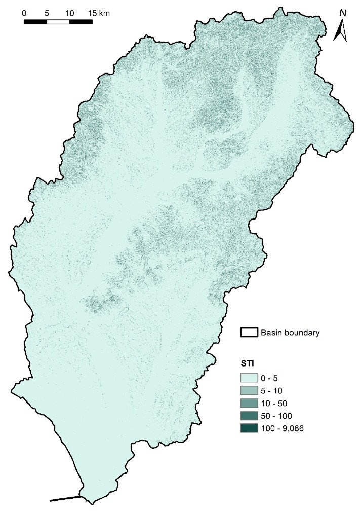 Figure 6. Original STI in the Nitra River Basin.