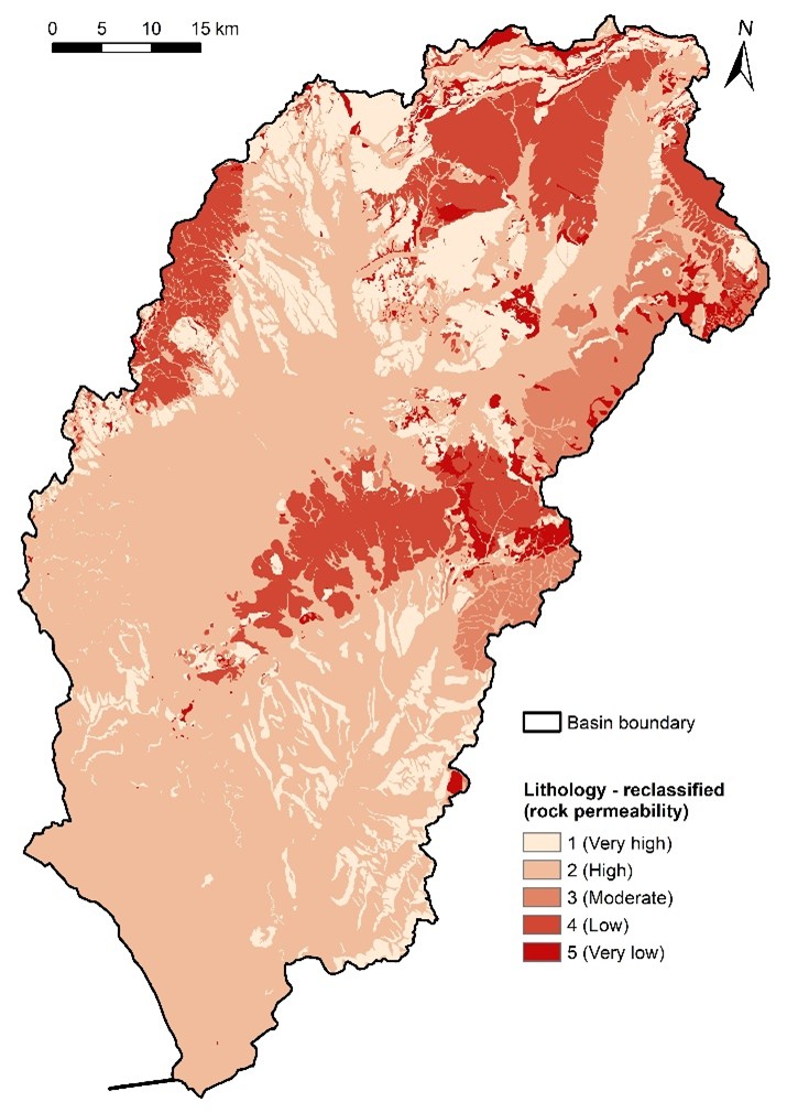 Figure 11. Reclassified lithology in the Nitra River Basin.