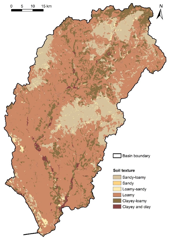 Figure 12. Original soil texture in the Nitra River Basin.