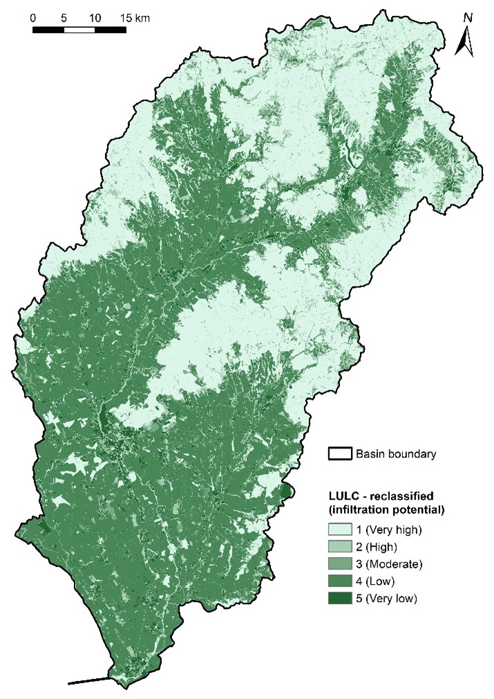 Figure 15. Reclassified LULC in the Nitra River Basin.
