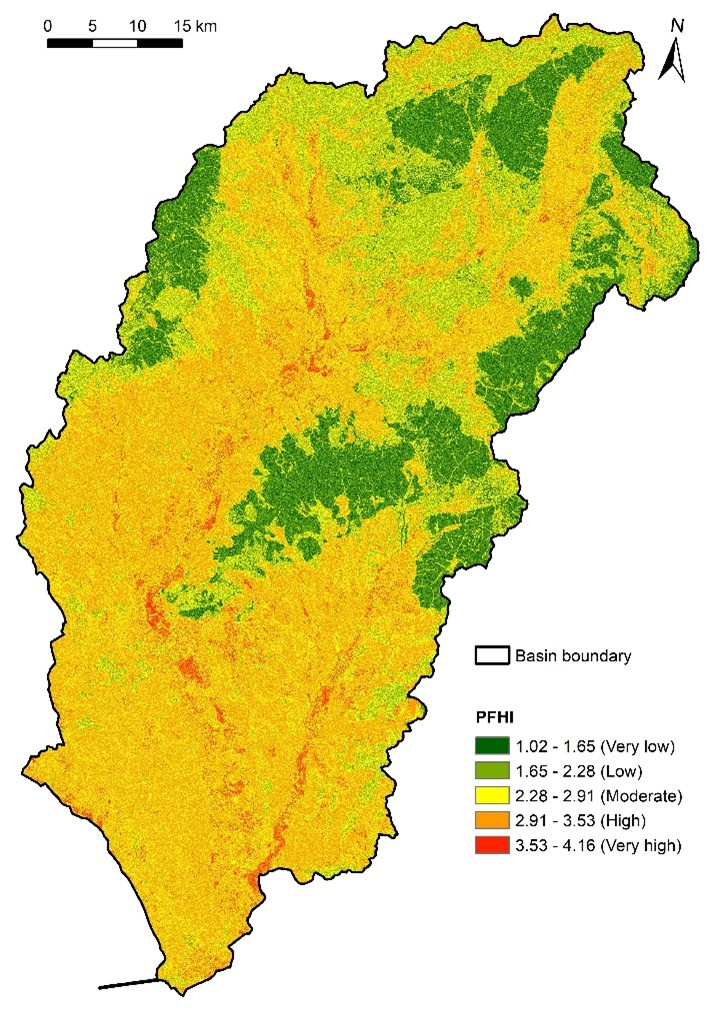 Figure 16. PFHI in the Nitra River Basin.