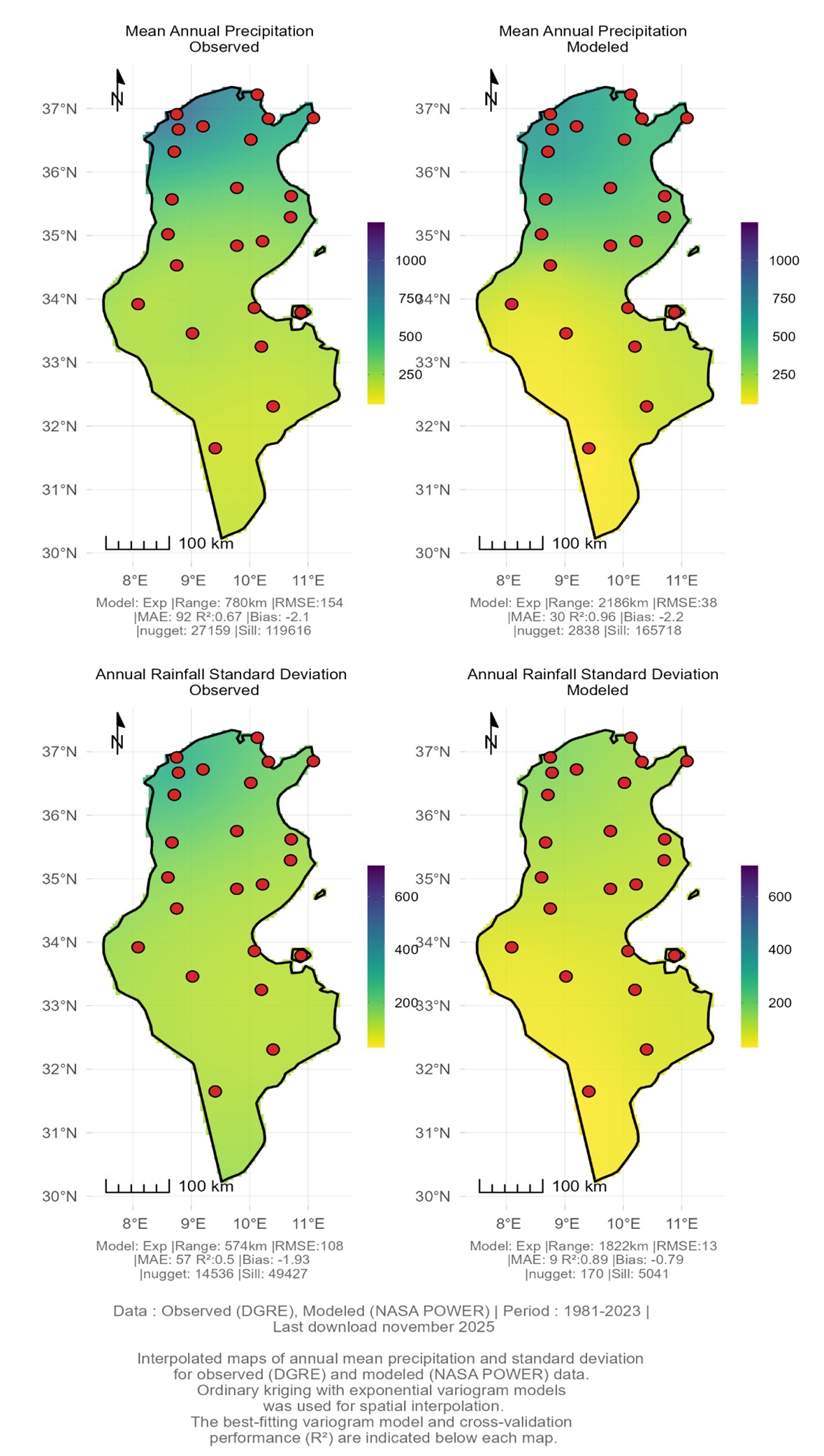 Figure 4. Spatial distribution of annual precipitation.