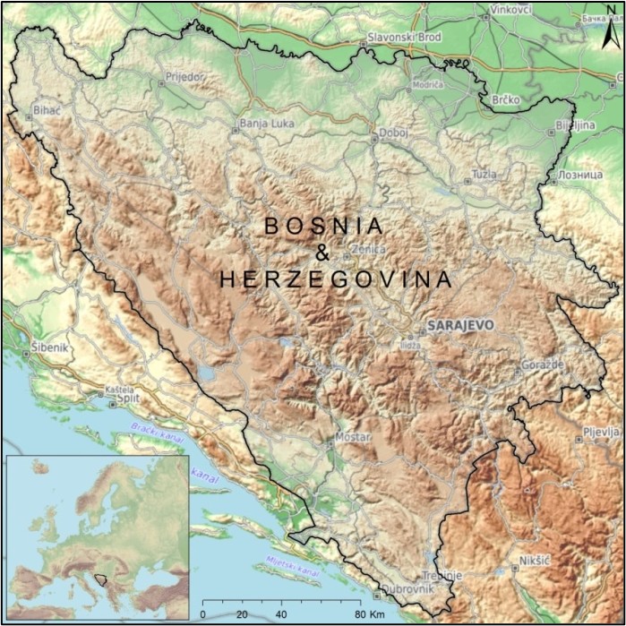 Figure 1. Location of study area: Bosnia and Herzegovina.