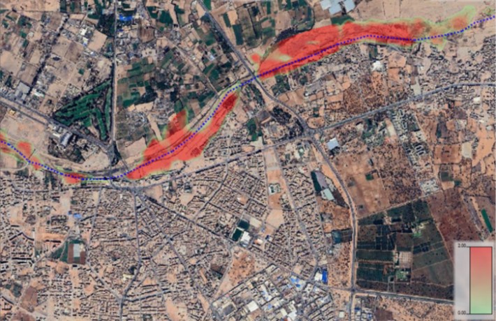 Figure 7-b. Urban sectors are highly exposed to flooding within the Lower Souss Valley.