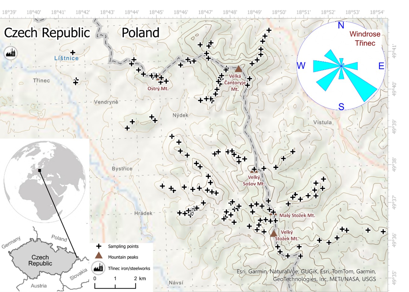 Figure 1. Study area in the Beskids.