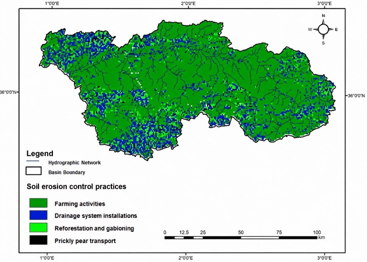 Figure 10. Soil erosion control practices in the Upper and Middle Cheliff watershed.