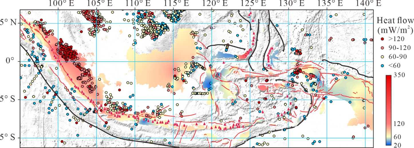 Figure 2. Distribution of terrestrial heat flow in Indonesia.