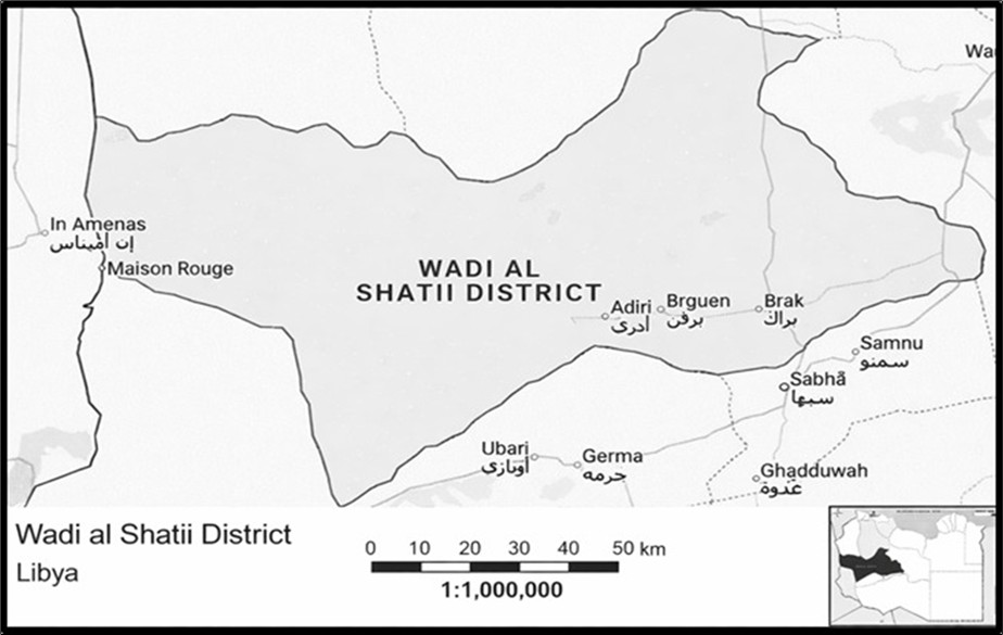 Figure 1. Map of District Wadi Al-Shatti, Libya, showing location.